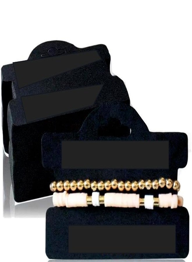 Zenomia Bracelet Packaging for Small Business, Bracelet Display Cards, Bracelet Business Supplies for Selling Bracelet Jewelry Black 50 pcs - Image 1